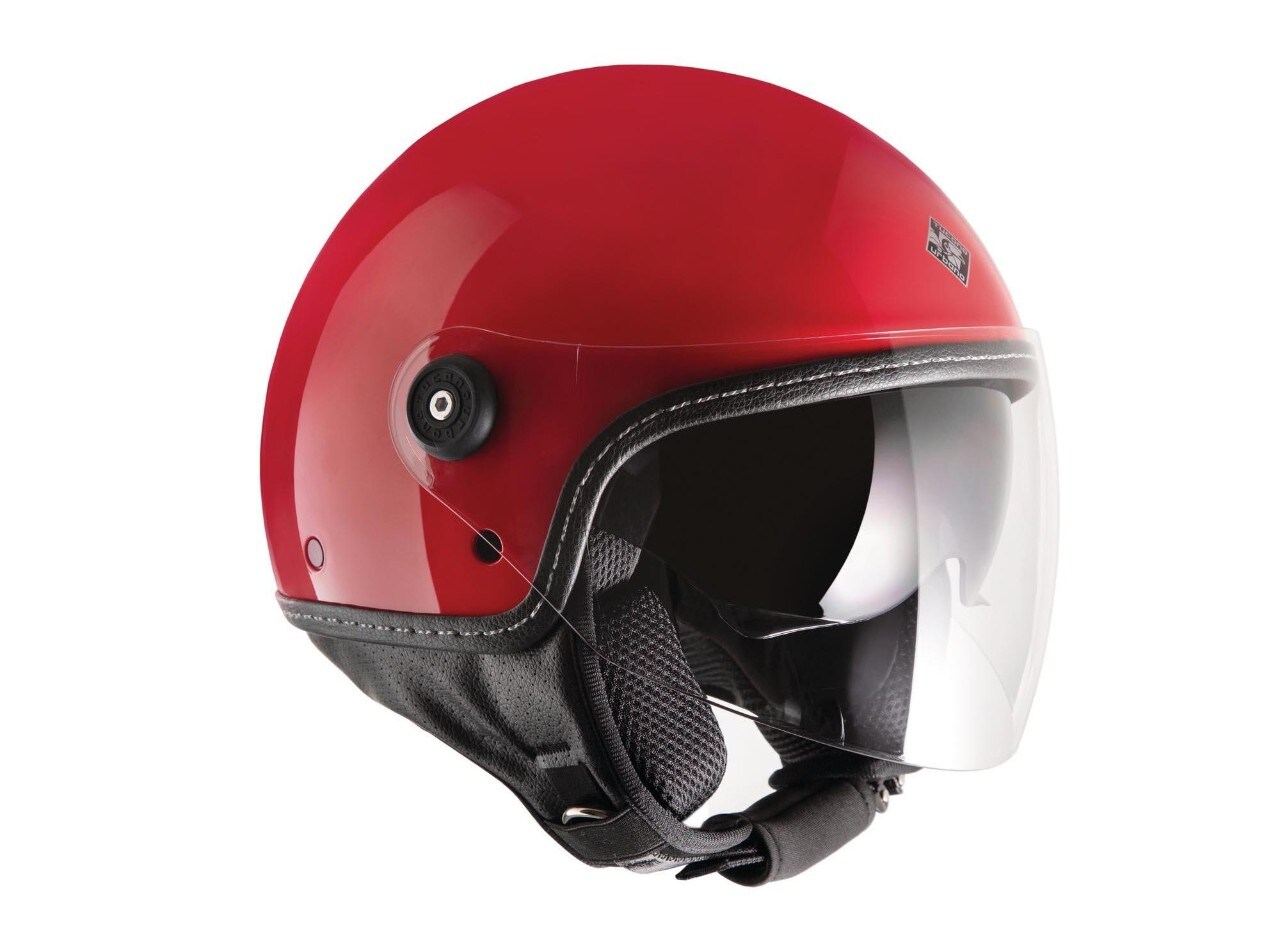<div class='descrGalleryTitle'>CASCO EL'METTIN</div><div class='descrGalleryText'><p>Per chi ama il rosso è stato pensato il nuovo rosso primavera lucido di EL’METTIN (<b>99,00 €</b>), casco demi–jet in policarbonato, con doppia visiera</p>
</div>